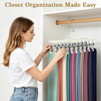 Pants Hangers with Clips – 2 Pack Holds 20 Pants, Non-Slip Space Saving