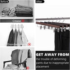 Amber Home 24 Pack Walnut Wooden Pants Hangers with Adjustable Clips, 14"
