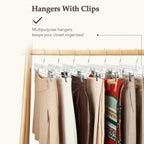 HOUSE DAY Heavy Duty Clear Pants Hangers 25 Pack, 14'' Skirt Hangers