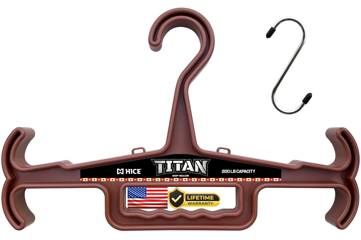 HICE - Titan Vest Hanger | Original Heavy Duty Plate Carrier & Body Armor Hanger | 200 lb Load Capacity | Durable High Impact Resin | for Police, Military, Scuba & Tactical Gear (Black)