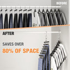 NiHome Space Saving Hangers 10-Pack, Metal Closet Organizer with Safety Cap