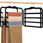 Velvet Pants Hangers Space Saving, 2-Pack Multi-Tier Closet Organizers,Grey
