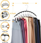 Legging Hangers for Closet Organizer, Hat Hangers for Closet 2 Pack with 10 Clips Holds 20 Leggings, Legging Hanger, Pants Storage Organizer Suitable for Socks, Panties, Underwear, Pants