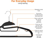Amazon Basics Non-slip Heavy Duty Space Saving Plastic Hangers with Rubber and Horizontal Bar, Lightweight, Gray, Pack of 50