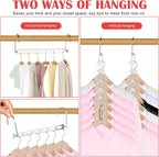 12 Pack Space Saving Hangers for Clothes: Collapsible Metal Hanger