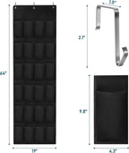 24 Large Pockets Upgraded Over the Door Shoe Organizer, Enhanced Hanging Solution Holder Closets, Shoe Cabinets for Everyone