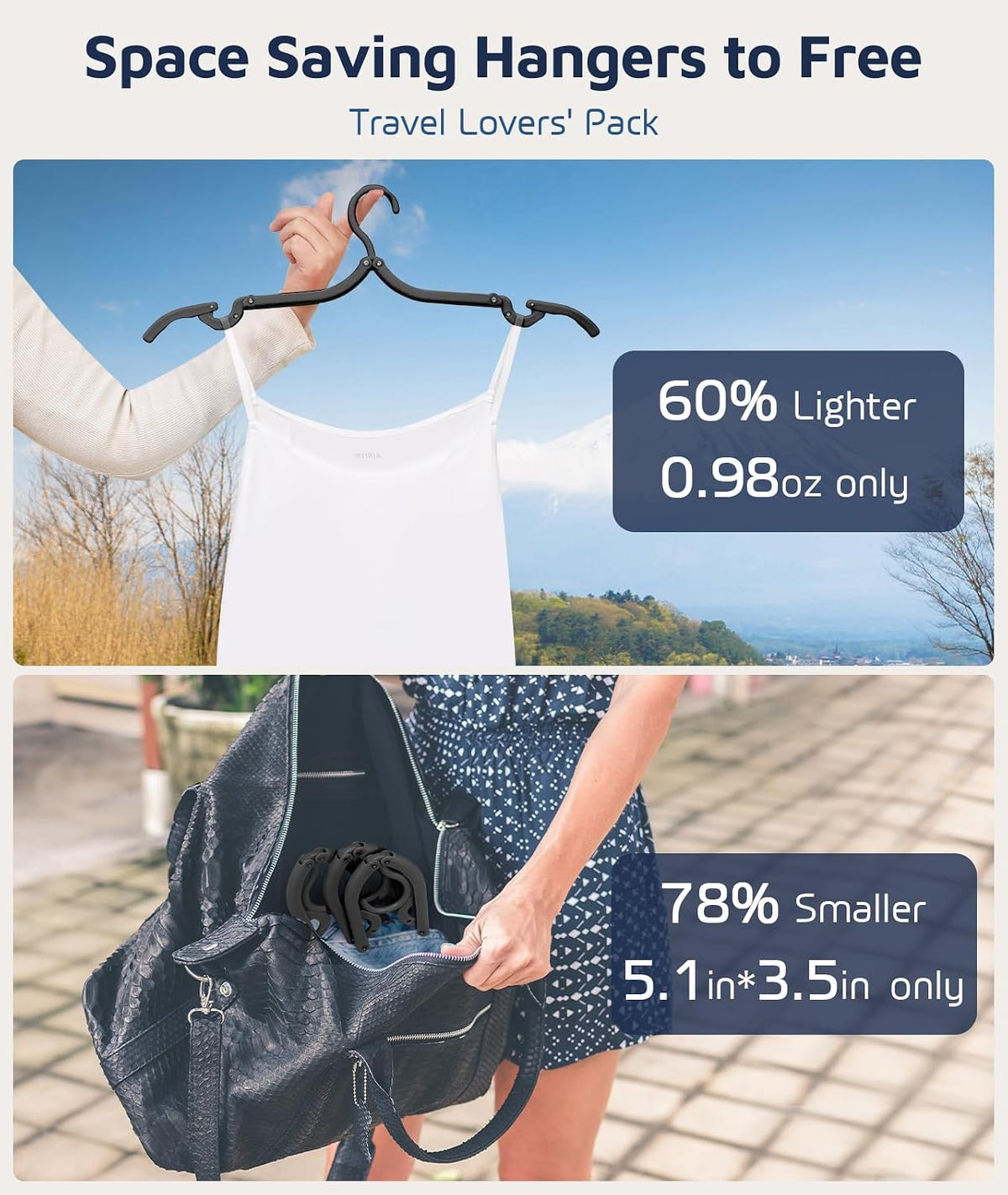 20 Pcs Travel Hangers, Cruise Ship Essentials Foldable Hangers Plastic Travel Essentials, Portable Cruises Must Haves 2026 for Skirt, Suitcase, RV Camping Airplane Europe Vacation Essential, Black