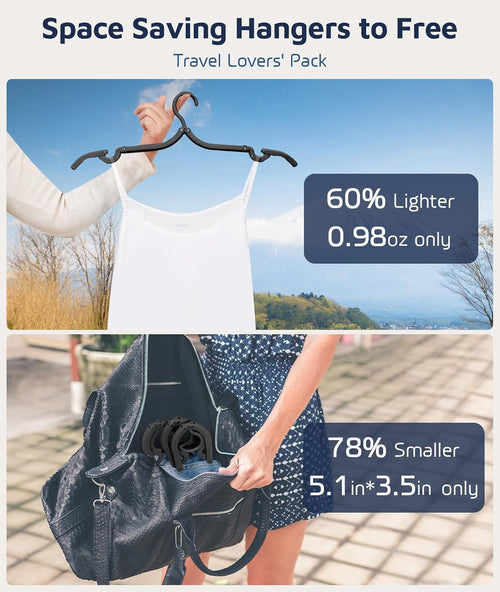 20 Pcs Travel Hangers, Cruise Ship Essentials Foldable Hangers Plastic Travel Essentials, Portable Cruises Must Haves 2026 for Skirt, Suitcase, RV Camping Airplane Europe Vacation Essential, Black
