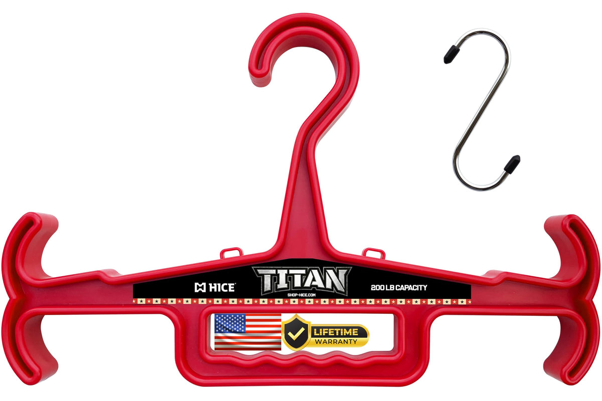 HICE - Titan Vest Hanger | Original Heavy Duty Plate Carrier & Body Armor Hanger | 200 lb Load Capacity | Durable High Impact Resin | for Police, Military, Scuba & Tactical Gear (Black)