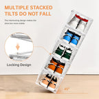 INSTY 12 Pack Large Shoe Storage Box, Clear Shoe Storage Organizer with Magnetic Door, Stackable,Shoe Containers For Display Sneakers, Easy Assembly, Fit up to US Size 12, Clear