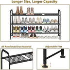 LINZINAR 3 Tier Long Shoe Rack for Closet Metal Shoe Organizer for Entryway