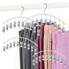 Legging Hangers for Closet Organizer, Hat Hangers for Closet 2 Pack with 10 Clips Holds 20 Leggings, Legging Hanger, Pants Storage Organizer Suitable for Socks, Panties, Underwear, Pants