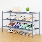 Smiry Bamboo Shoe Rack, 12 Vertical Slats, 3 Tier - 26.8" Wide, Natural