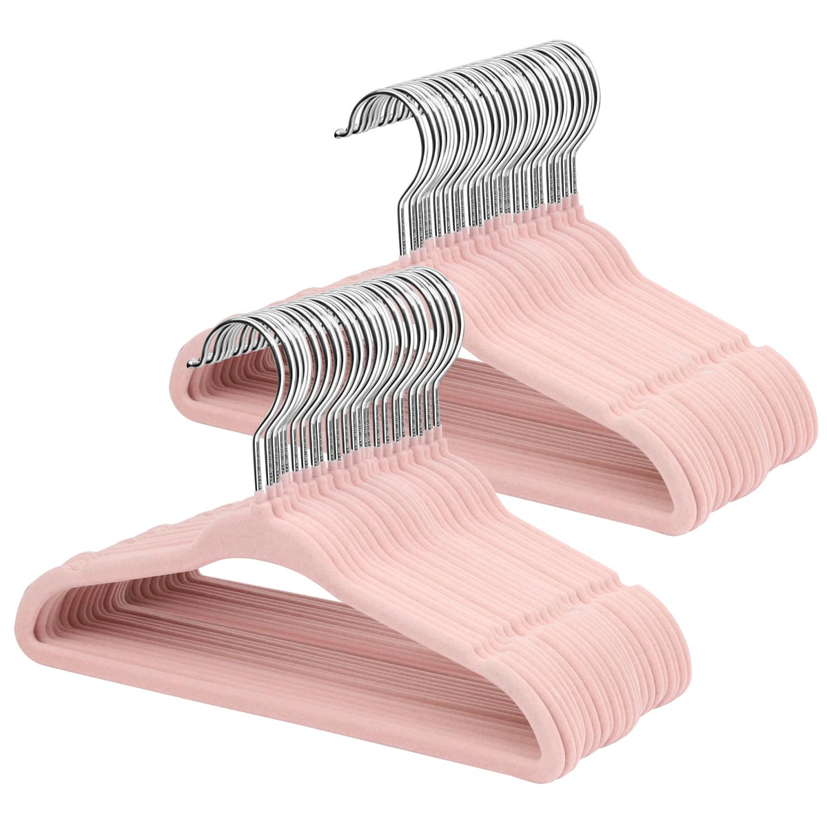 ManGotree 11" Baby Velvet Hangers Non-Slip Kids Hangers 15 Pack Light Pink