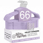 66 Pack Black Velvet Hangers Non Slip, Felt Hangers