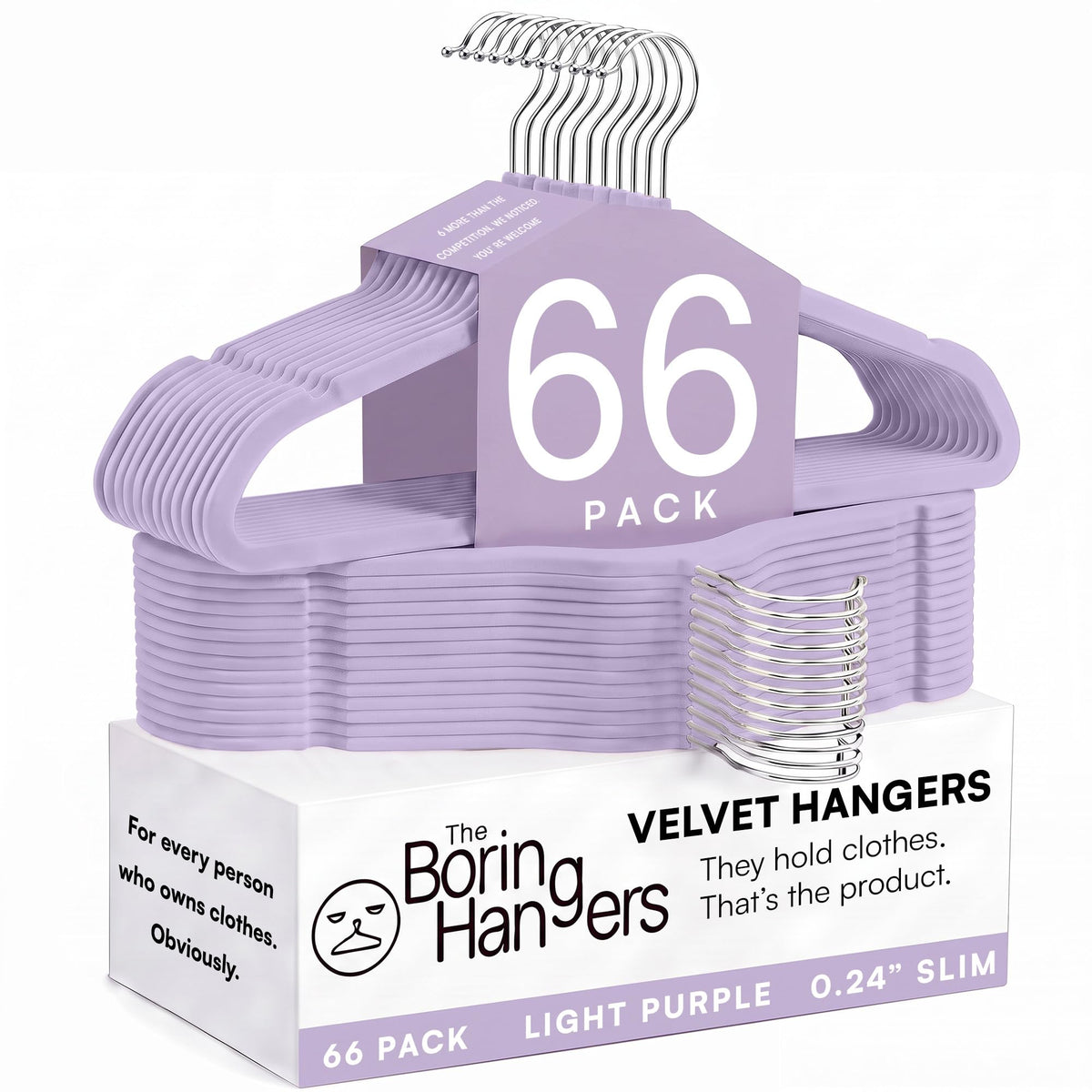 66 Pack Black Velvet Hangers Non Slip, Felt Hangers