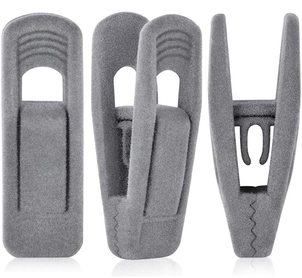 TOFIIGREM Velvet Hanger Clips for Velvet Hangers - 20 PCS Beige Non-Slip Velvet Clip for Skirt Hanger, Strong Flocking Clips Fit for Ivory Velvet Hangers