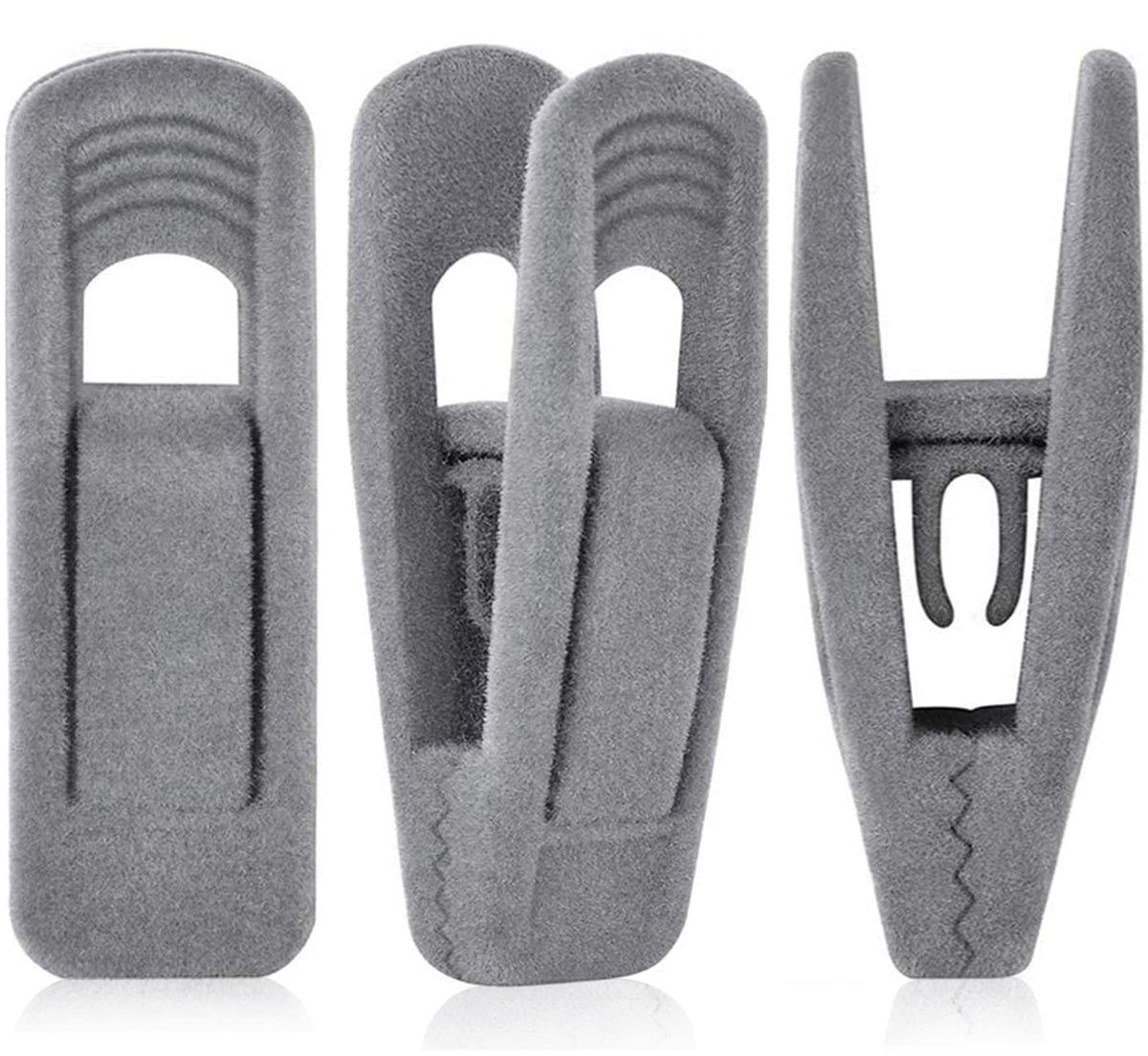 TOFIIGREM Velvet Hanger Clips for Velvet Hangers - 20 PCS Beige Non-Slip Velvet Clip for Skirt Hanger, Strong Flocking Clips Fit for Ivory Velvet Hangers