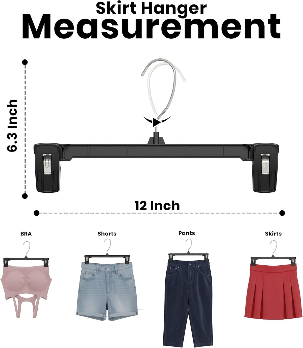 Utopia Home Skirt Hangers 30 Pack – Clips & 360° Swivel Hook