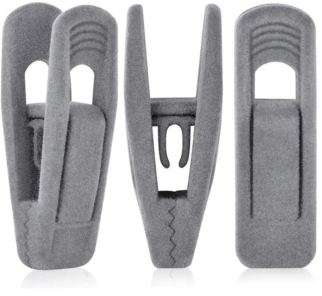 TOFIIGREM Velvet Hanger Clips for Velvet Hangers - 20 PCS Beige Non-Slip Velvet Clip for Skirt Hanger, Strong Flocking Clips Fit for Ivory Velvet Hangers