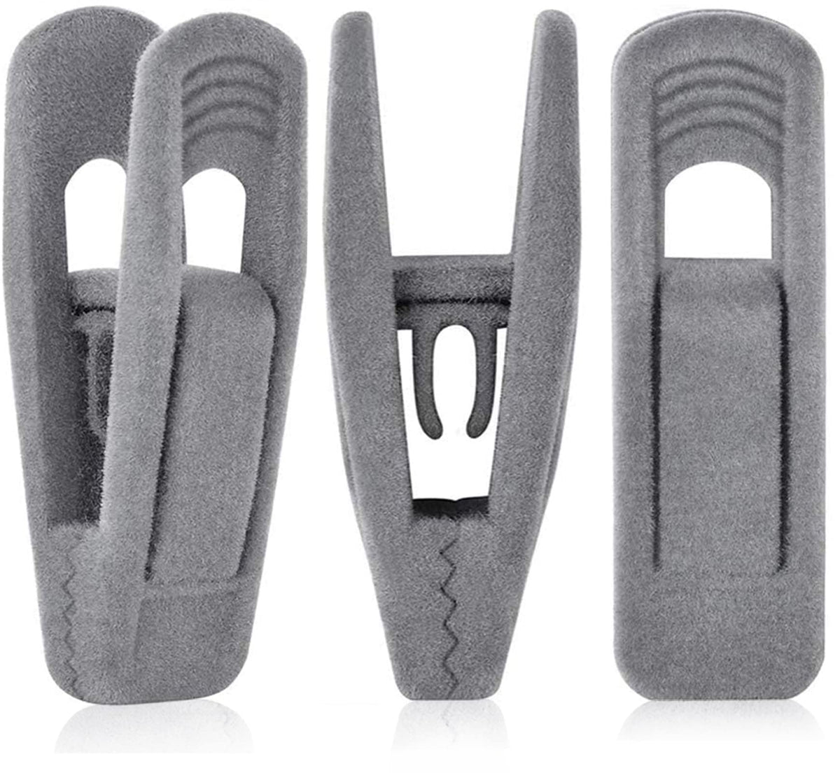 TOFIIGREM Velvet Hanger Clips for Velvet Hangers - 20 PCS Beige Non-Slip Velvet Clip for Skirt Hanger, Strong Flocking Clips Fit for Ivory Velvet Hangers