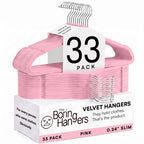 66 Pack Black Velvet Hangers Non Slip, Felt Hangers