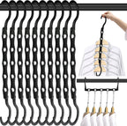10 Pack Space Saving Hangers Closet Organizer & Storage for Clothes, Black