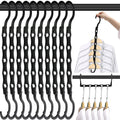 10 Pack Space Saving Hangers Closet Organizer & Storage for Clothes, Black