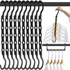 10 Pack Space Saving Hangers Closet Organizer & Storage for Clothes, Black