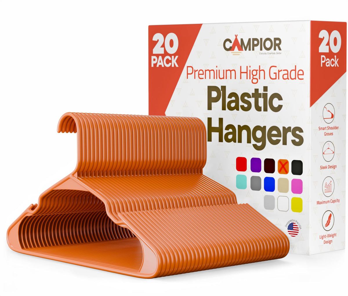 Pink Plastic Hangers 30 Pack– Heavy-Duty Plastic Hangers Slim and Space-Saving, Durable and Lightweight PP with Non-Slip Shoulder Notches for Slip Dresses, Suits, Jackets & Camisoles