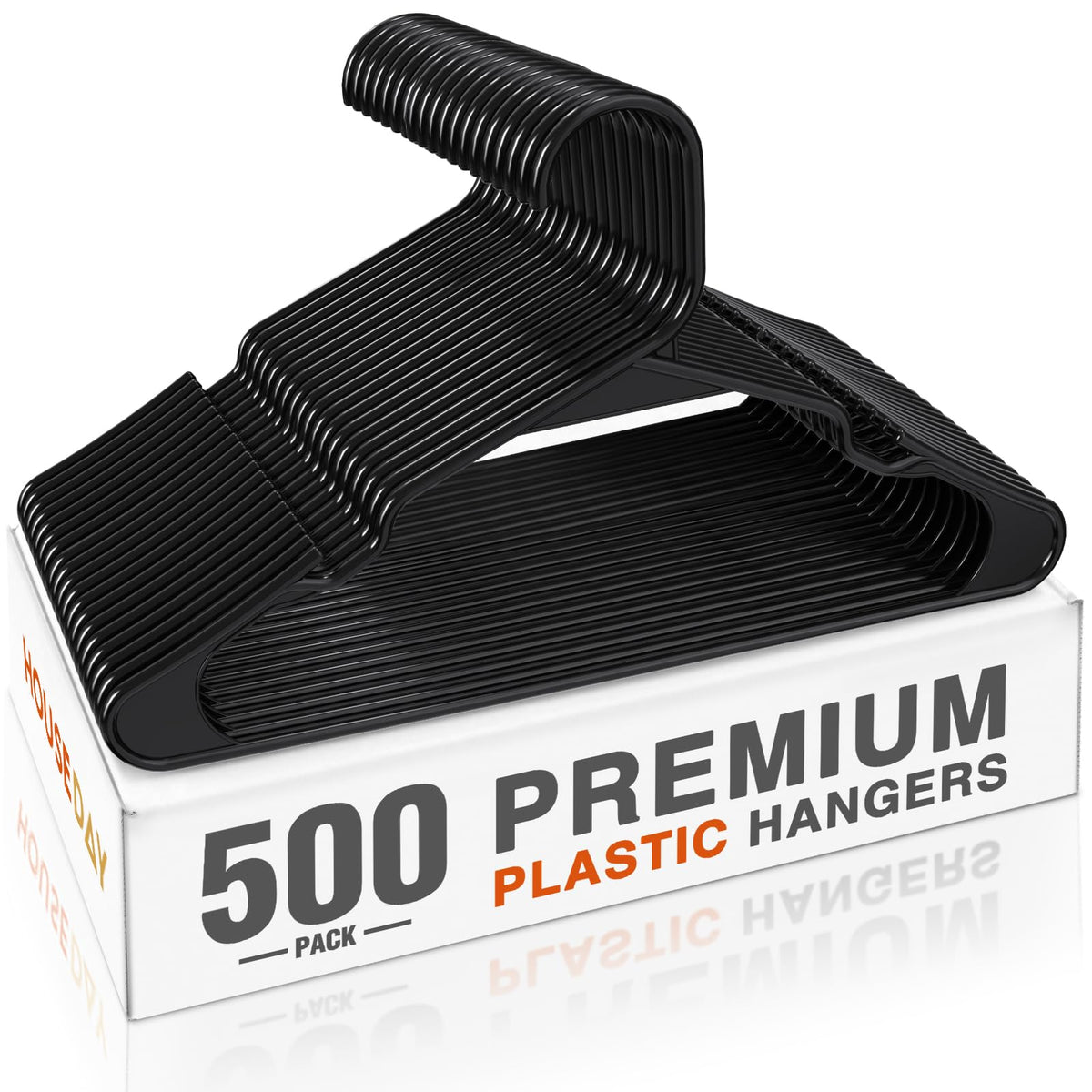 HOUSE DAY White Plastic Hangers 16 Pack – Slim Space Saving Clothes Hangers