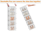 SIMPDIY XL Clear Shoe Storage Boxes, Stackable Shoe Organizer for Closet