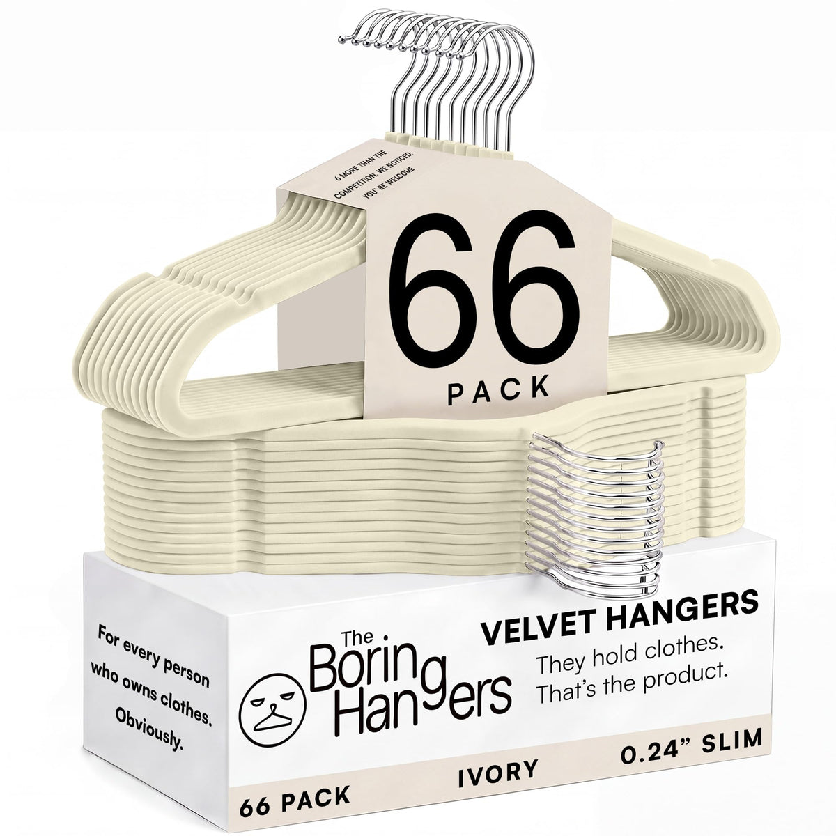 66 Pack Black Velvet Hangers Non Slip, Felt Hangers