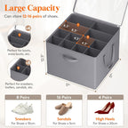 Lifewit Shoe Storage Organizer for Closet, Holder Box, 2 Pack, Gray