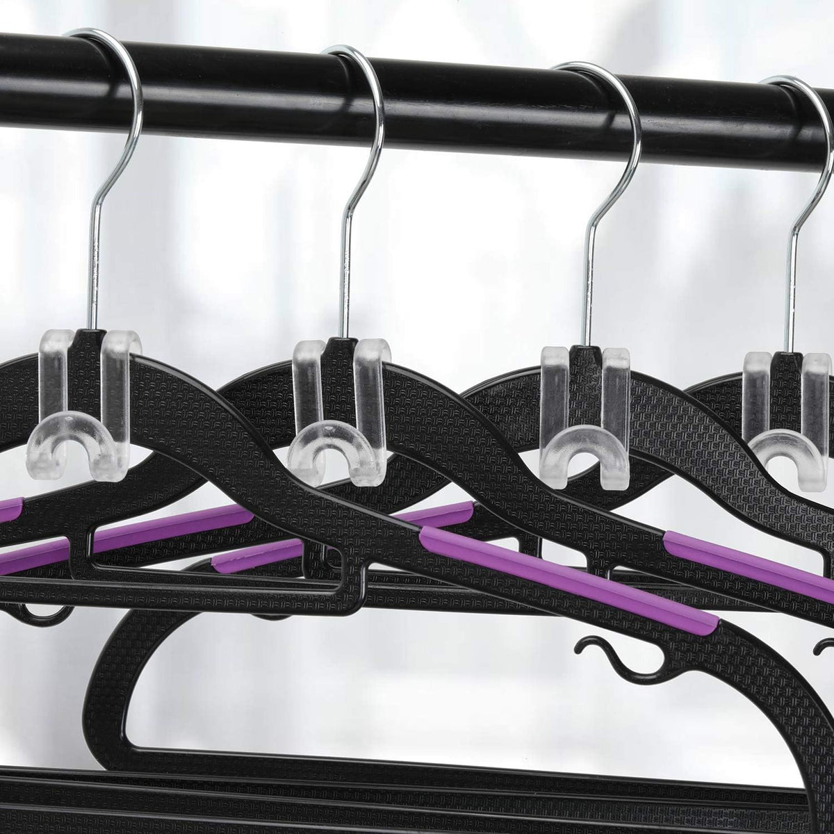 Mlici 60 Pack Space Saving Hanger Hooks, Connector Hooks for Closet, Clear