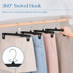 Smartor Black Pants Hangers 30 Pack, Skirt Hangers with Clips, 12 Inch