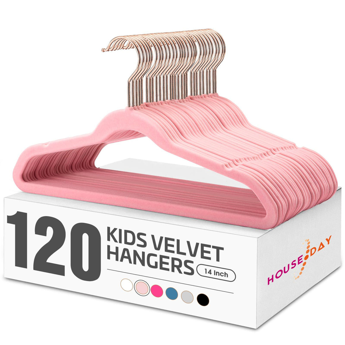 HOUSE DAY Velvet Kids Hangers 60 Pack, Premium Childrens Hangers for Closet