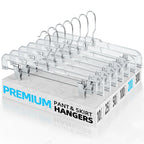 HOUSE DAY Heavy Duty Clear Pants Hangers 25 Pack, 14'' Skirt Hangers