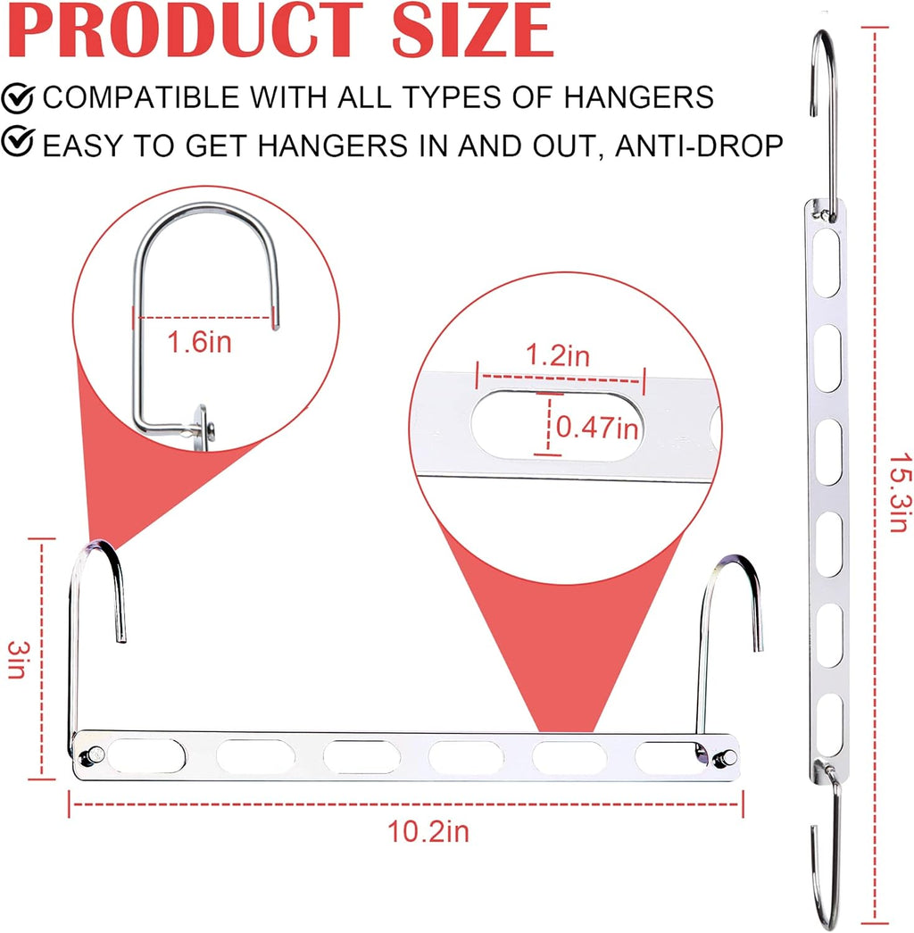 12 Pack Space Saving Hangers for Clothes: Collapsible Metal Hanger