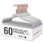HOUSE DAY Velvet Kids Hangers 60 Pack, Premium Childrens Hangers for Closet