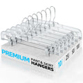 HOUSE DAY Heavy Duty Clear Pants Hangers 25 Pack, 14'' Skirt Hangers