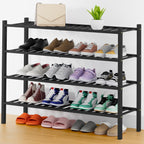 Smiry Bamboo Shoe Rack, 12 Vertical Slats, 3 Tier - 26.8" Wide, Natural