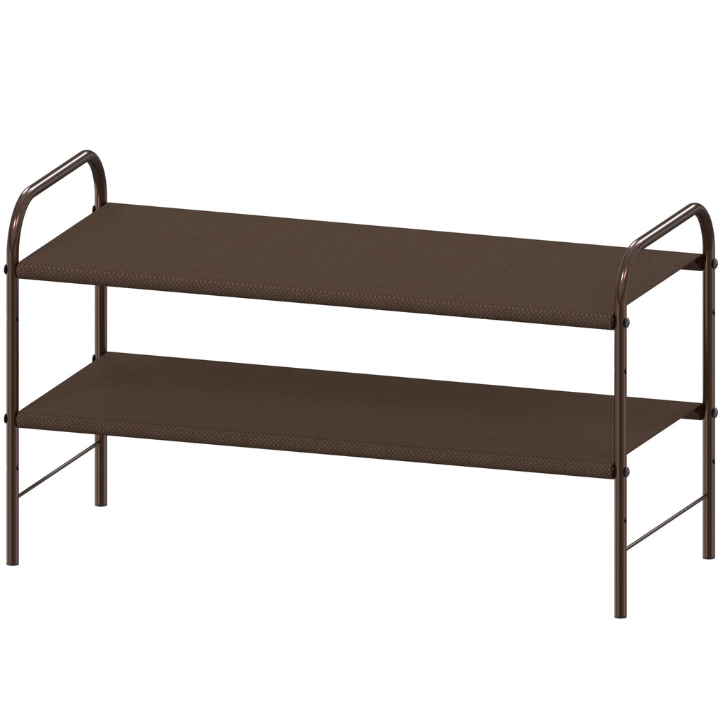 Simple Houseware 4-Tier Shoe Rack Storage Organizer, 12-20 Pair, Bronze