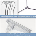 Amber Home 30 Pack Heavy Duty Metal Coat Hangers, Smooth Chrome Hangers