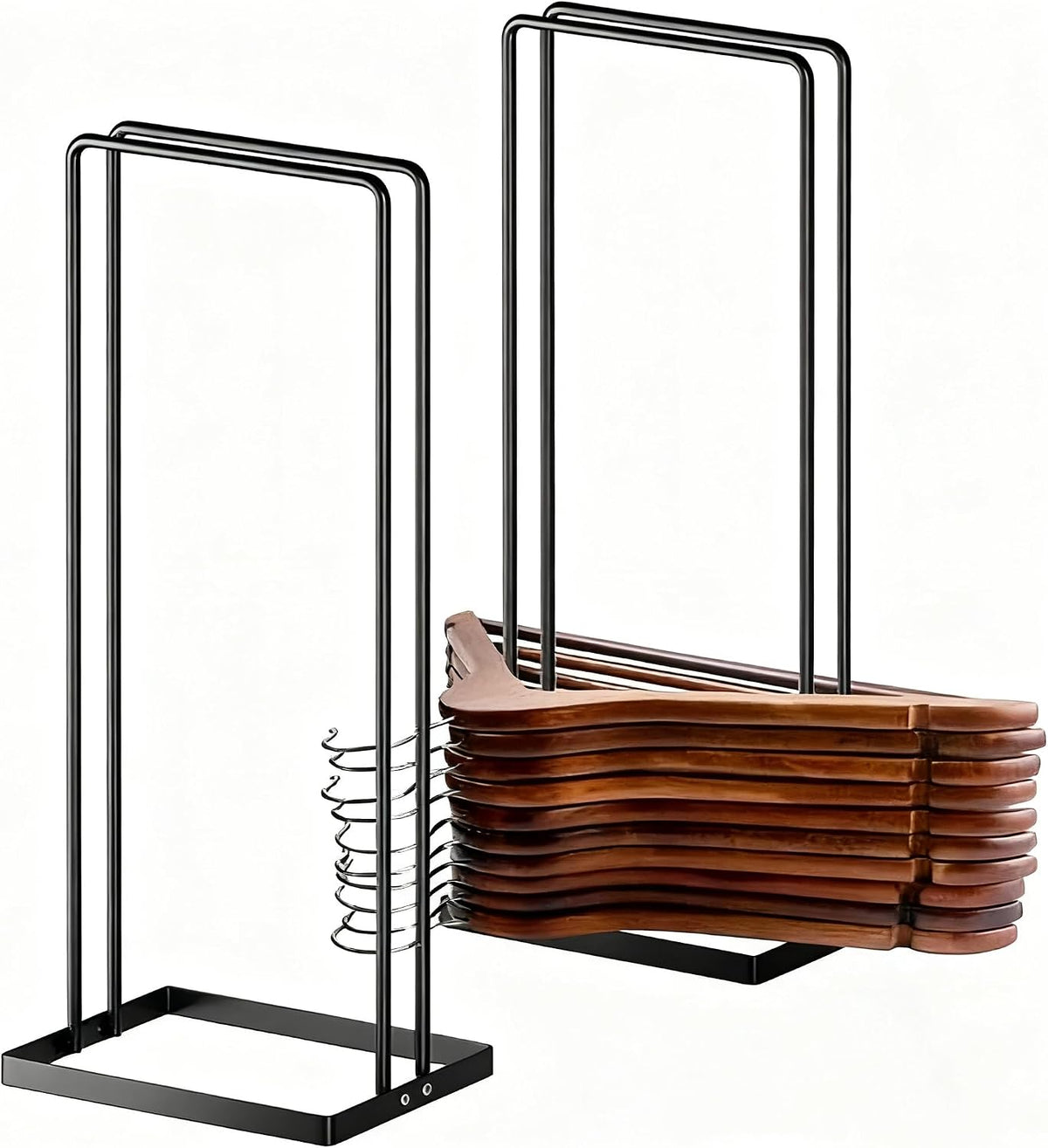 Hanger Stacker 2 Pack, Clothes Hanger Holder Organizer for Closet Laundry Room, Organizer Stacker for Coat Wire Hangers,Hanger Rack Stand Caddy for Adult Kids Velvet Pants Hangers Storage