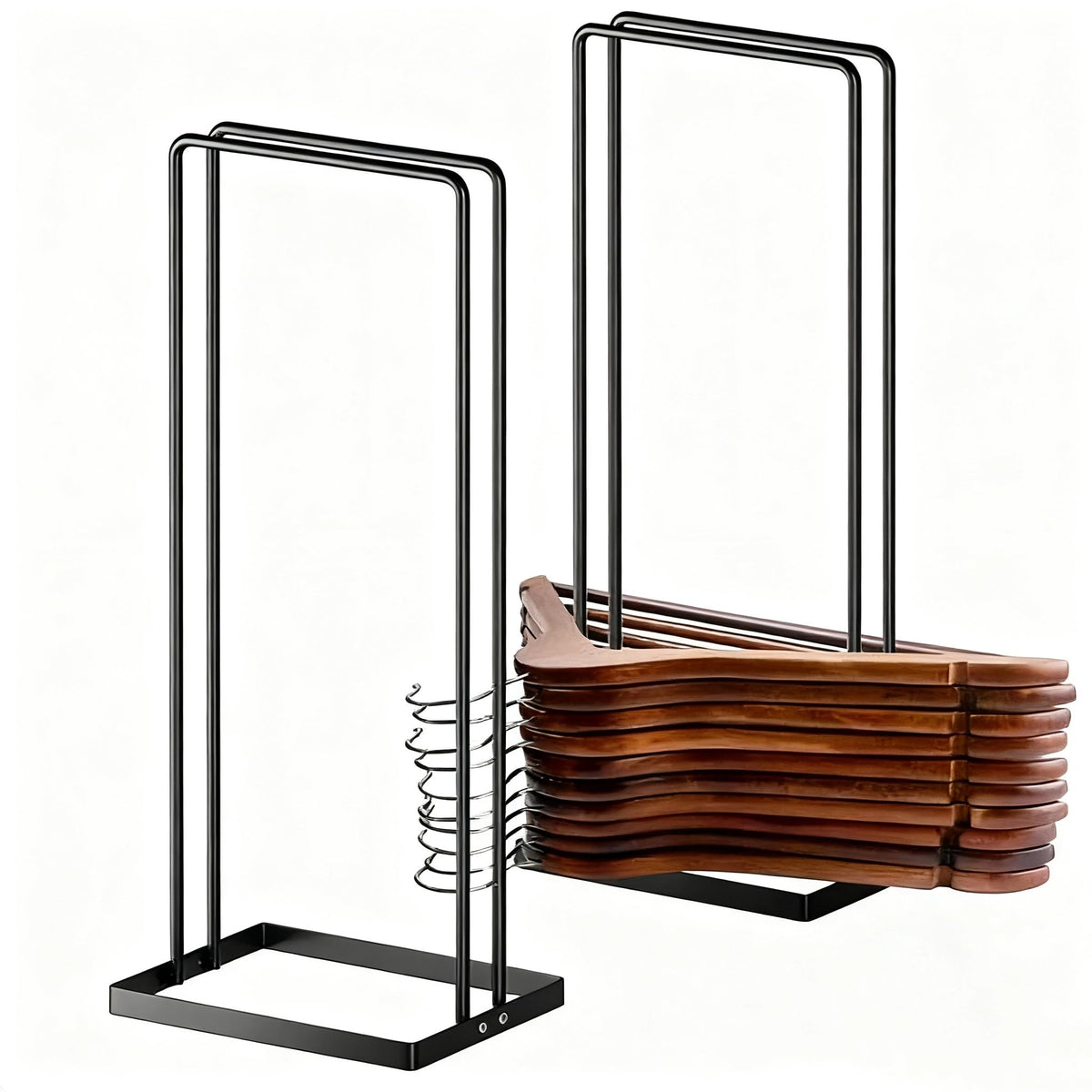 Hanger Stacker 2 Pack, Clothes Hanger Holder Organizer for Closet Laundry Room, Organizer Stacker for Coat Wire Hangers,Hanger Rack Stand Caddy for Adult Kids Velvet Pants Hangers Storage