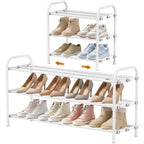 INSMART 3-Tier Expandable Shoe Rack, Stackable and Adjustable Shoes Organizer Storage Shelf, Sturdy and Durable Metal Structure Free Standing Shoe Rack for Closet Entryway Doorway