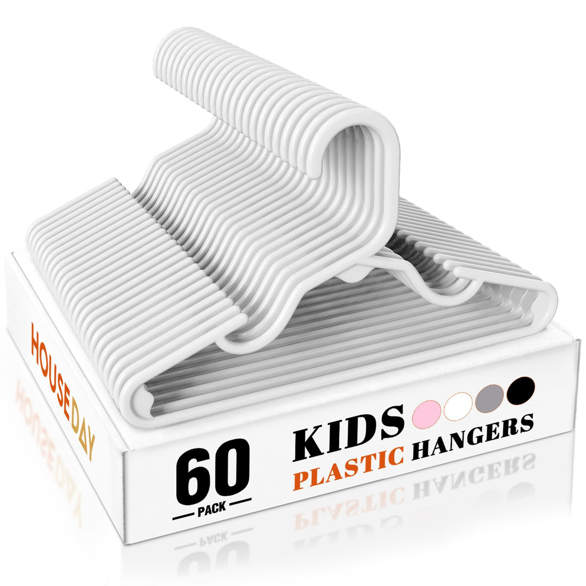 HOUSE DAY White Baby Hangers 20 Pack, Sturdy 11.5" Kids Hangers for Closet