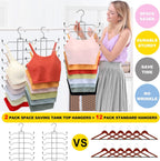 Metal Tank Top Hanger 2 Pack, 360° Swivel Closet Organizers and Storage