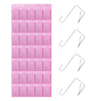 35 Pocket Over Door Shoe Organizer with 4 Metal Hooks（Grey）